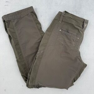 Kuhl Convertible Hiking Pants Olive Brown Zip Off Cargo Outdoor Womens Size 2 R